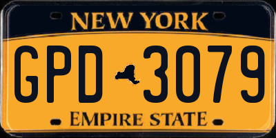 NY license plate GPD3079