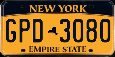 NY license plate GPD3080