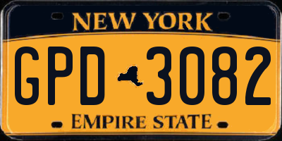 NY license plate GPD3082