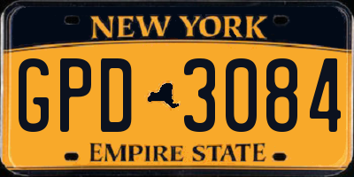 NY license plate GPD3084