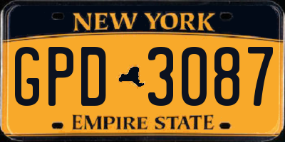 NY license plate GPD3087