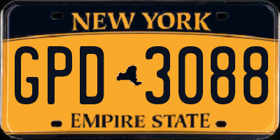 NY license plate GPD3088