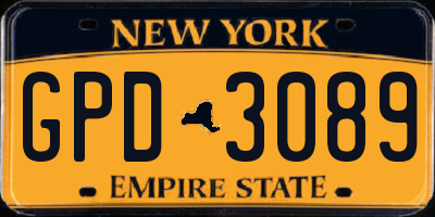 NY license plate GPD3089