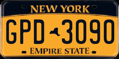 NY license plate GPD3090
