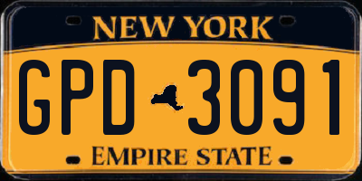 NY license plate GPD3091