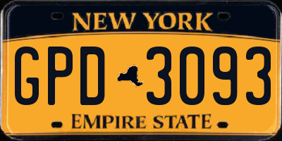 NY license plate GPD3093