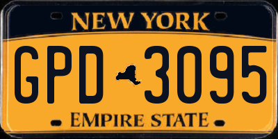 NY license plate GPD3095