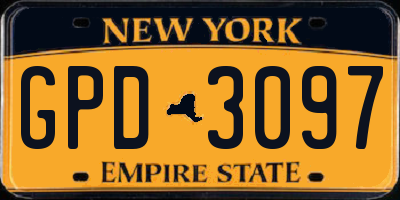 NY license plate GPD3097