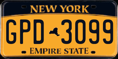 NY license plate GPD3099