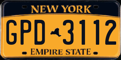 NY license plate GPD3112