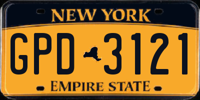NY license plate GPD3121