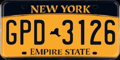 NY license plate GPD3126