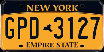 NY license plate GPD3127