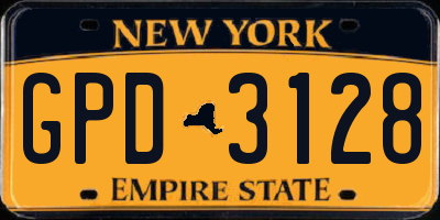 NY license plate GPD3128