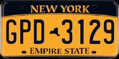 NY license plate GPD3129