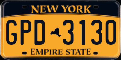 NY license plate GPD3130