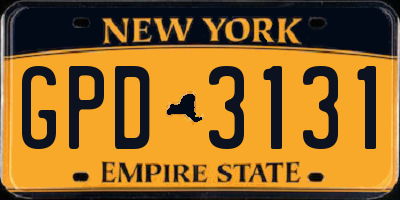 NY license plate GPD3131