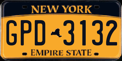 NY license plate GPD3132