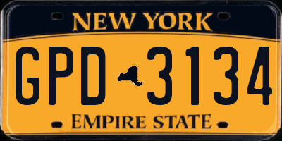 NY license plate GPD3134