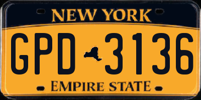 NY license plate GPD3136