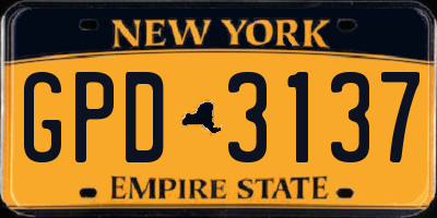 NY license plate GPD3137