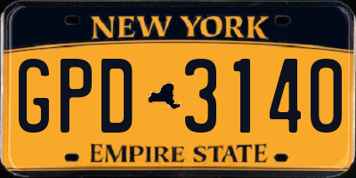 NY license plate GPD3140