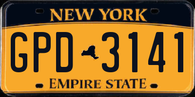 NY license plate GPD3141