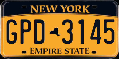 NY license plate GPD3145