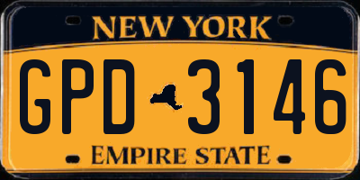 NY license plate GPD3146