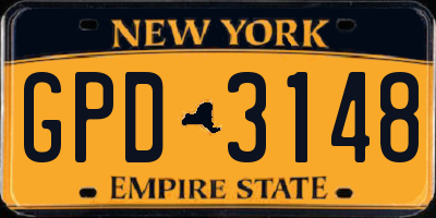 NY license plate GPD3148