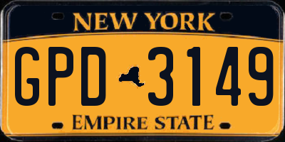 NY license plate GPD3149