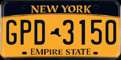 NY license plate GPD3150