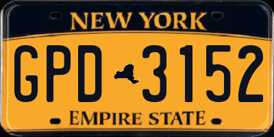 NY license plate GPD3152