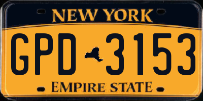 NY license plate GPD3153