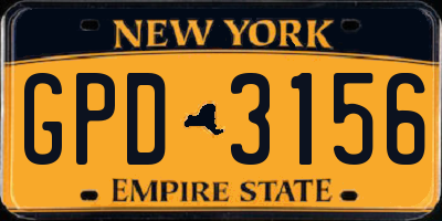 NY license plate GPD3156