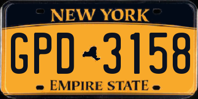 NY license plate GPD3158