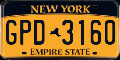 NY license plate GPD3160