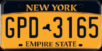 NY license plate GPD3165