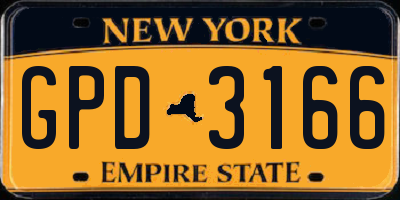 NY license plate GPD3166