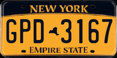 NY license plate GPD3167