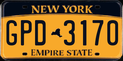 NY license plate GPD3170