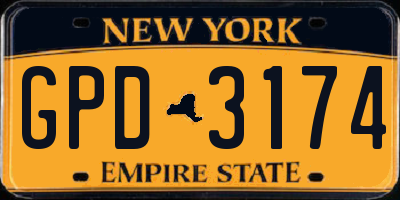 NY license plate GPD3174