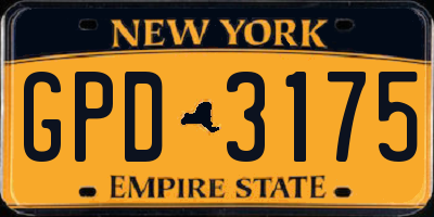 NY license plate GPD3175