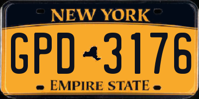 NY license plate GPD3176