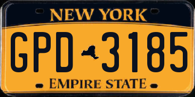 NY license plate GPD3185
