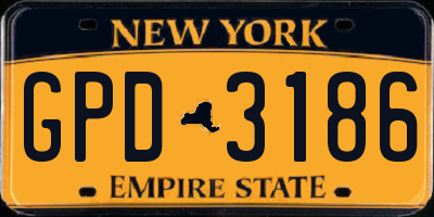 NY license plate GPD3186