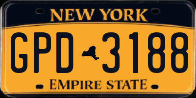 NY license plate GPD3188