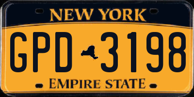 NY license plate GPD3198