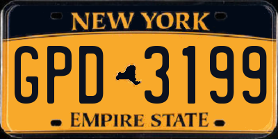 NY license plate GPD3199