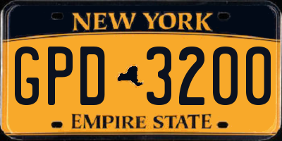 NY license plate GPD3200
